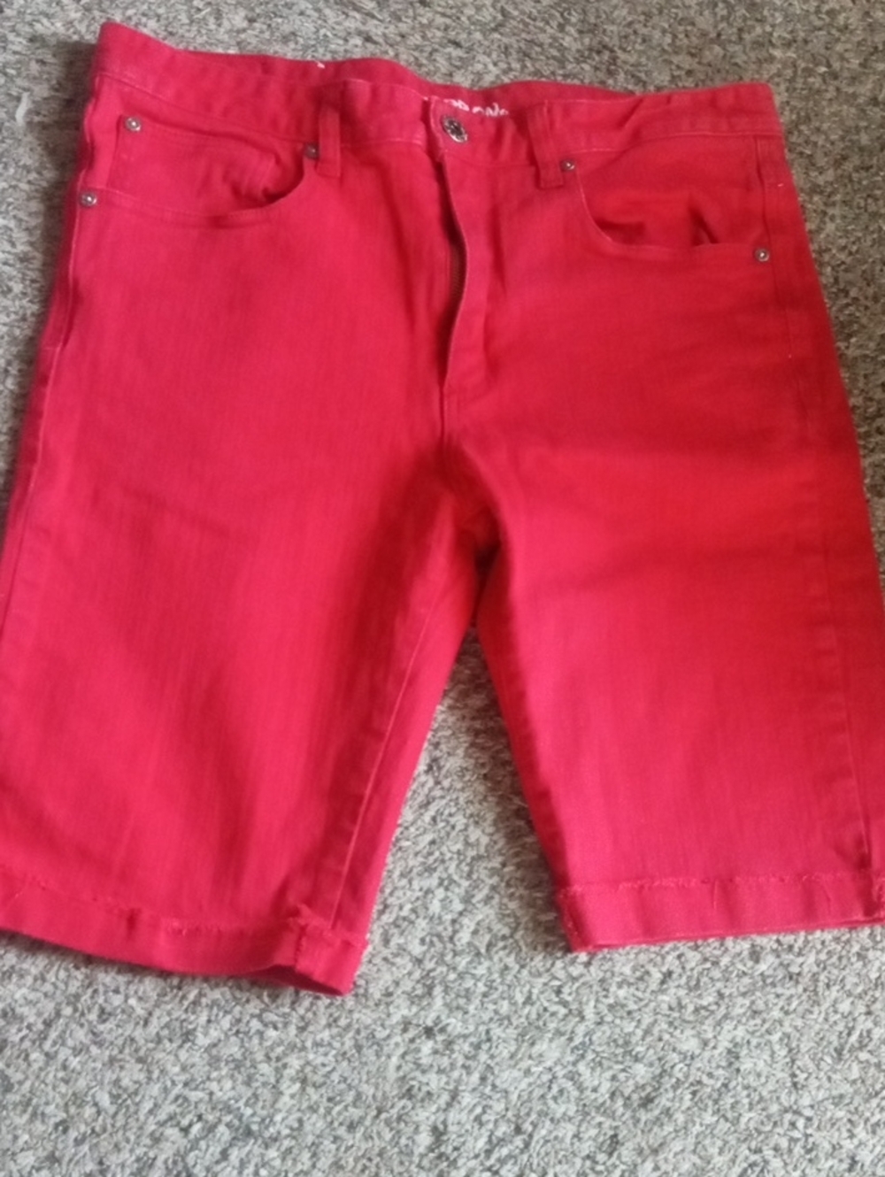 Carbon Men's Bright Red Jean Shorts